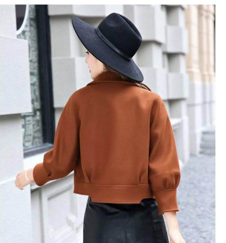 Áo khoác dạ lửng croptop 2 hàng cúc
