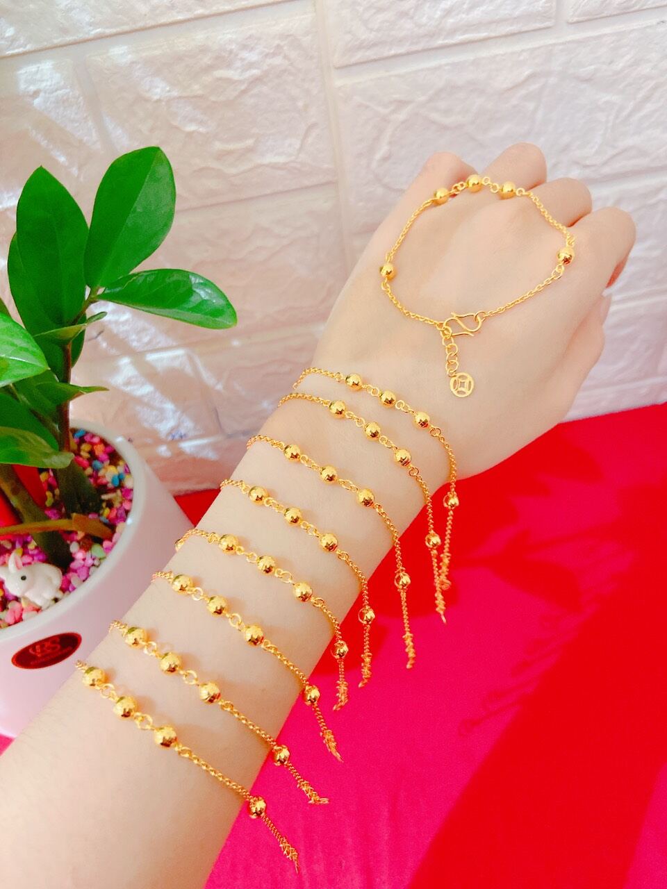 lắc tay bi cho  nữ vàng non