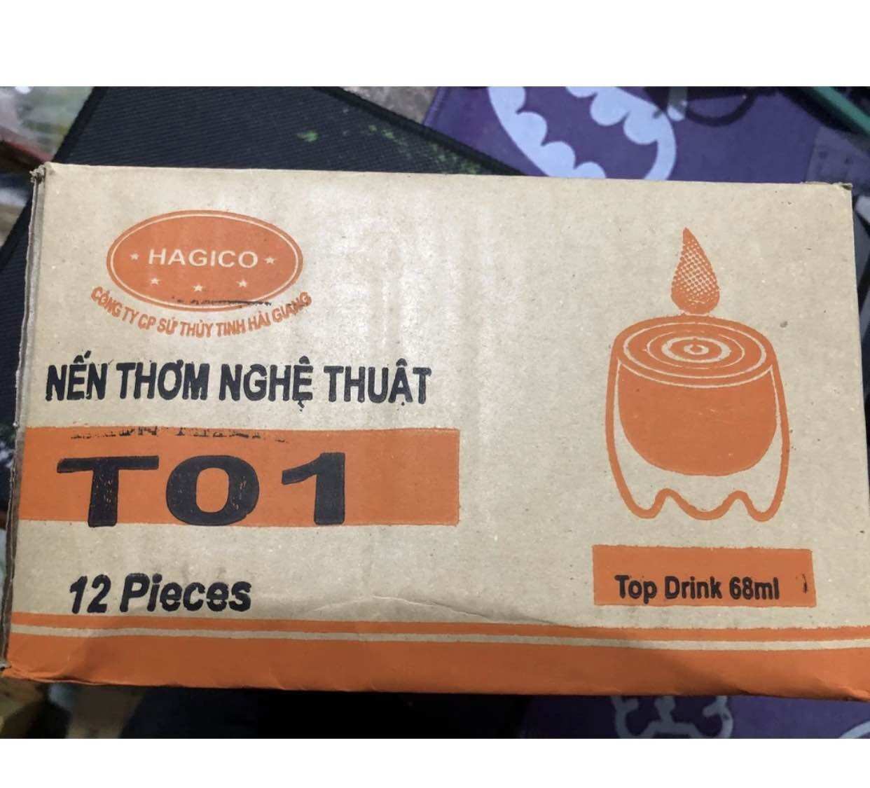 Hộp 12 cốc nến thủy tinh t01