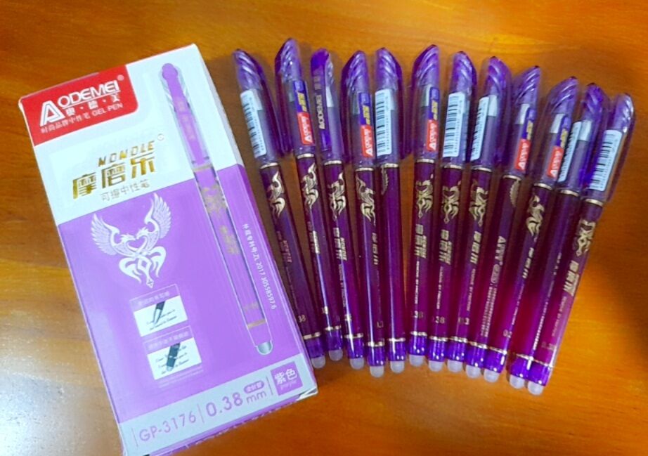 [ HCM] Hộp 12 cây bút mực tím xóa được Aodemei