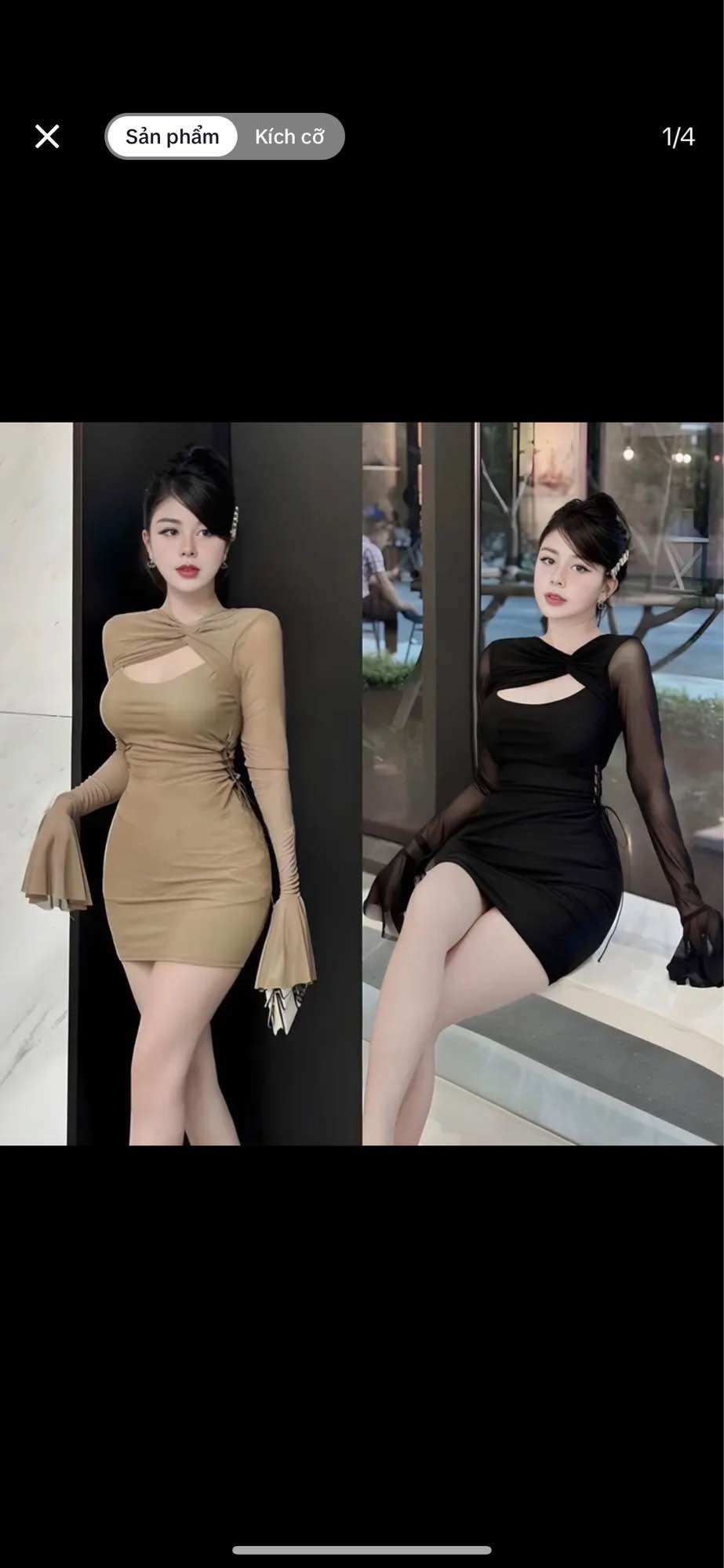 Váy body phối lưới rút dây eo