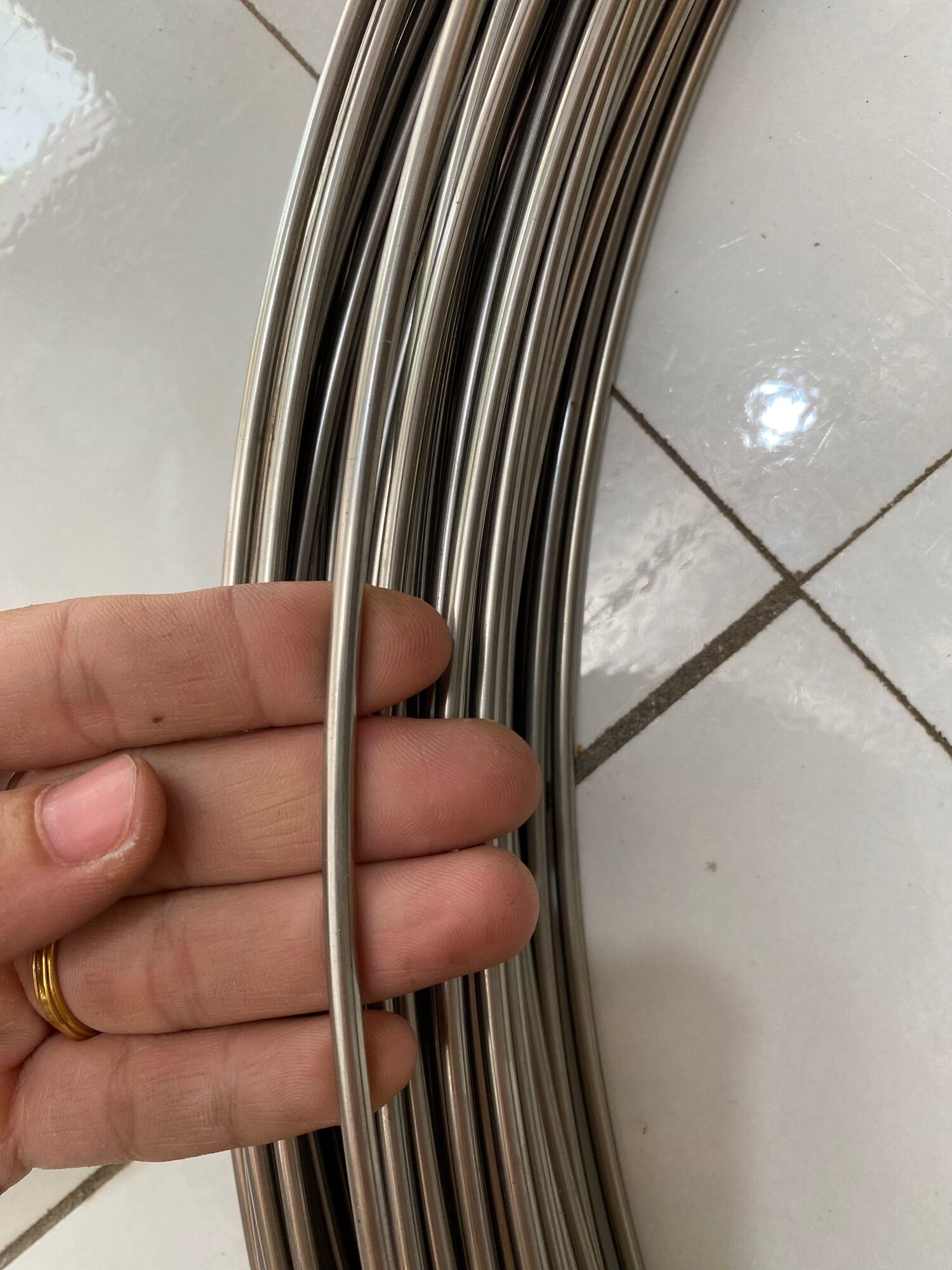 10 mét dây thép inox 201 sáng bóng 4li - dây inox 4mm