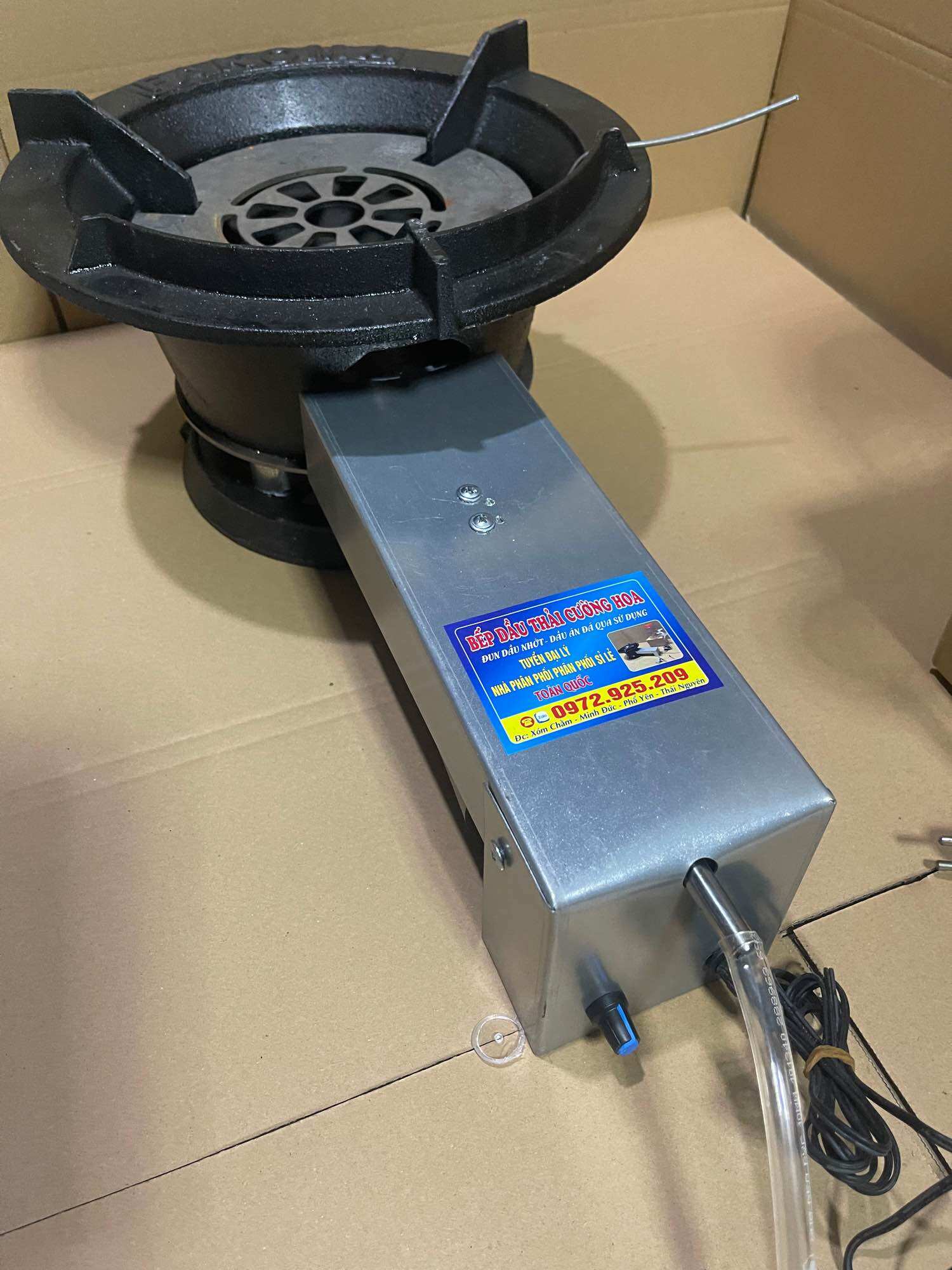 Bếp đốt cỡ lớn đốt dầu ăn thừa - nhớt thải xe- thay bếp ga công nghiệp