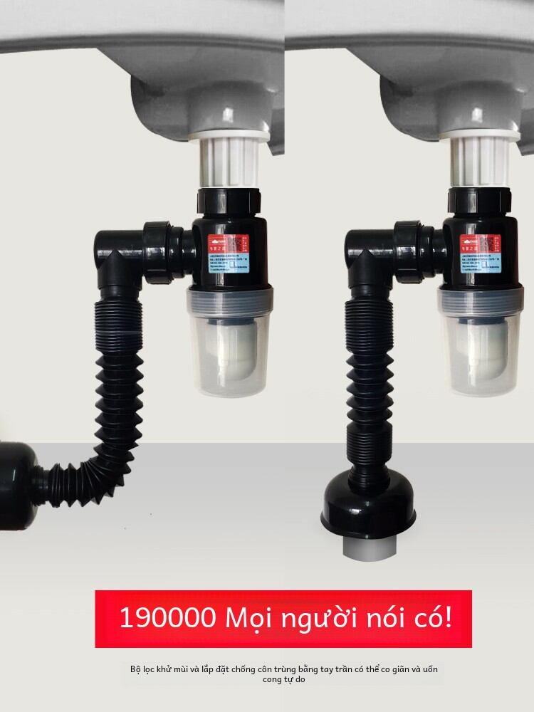 Wash Basin Downcomer Drain Pipe Pipe Washbasin Pool Odor Preventer Basin Hose Drain Cap Sets Silicone Channel