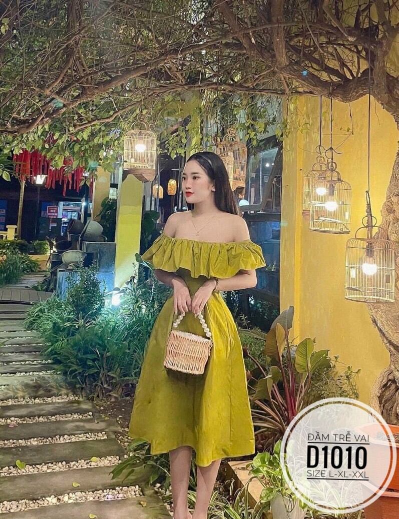 (Bigsize 60-90kg) Đầm trễ vai