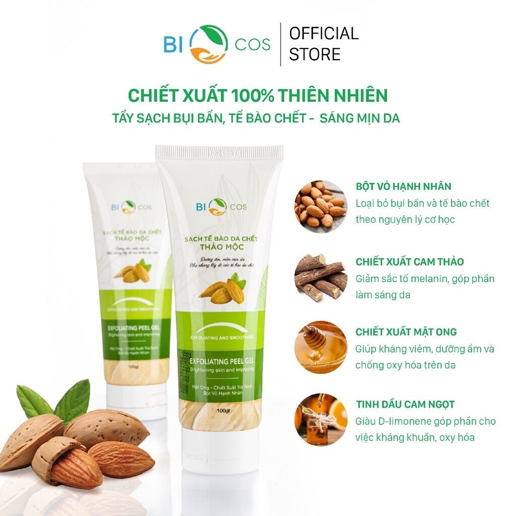 Tẩy tế bào da chết thảo mộc biocosmetic 100g
