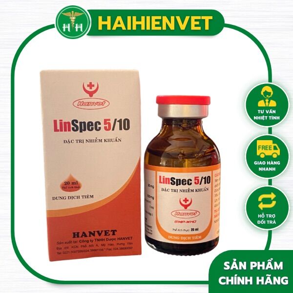 20ml Linspec 5/10 - viêm phổi, khò khè, sổ mũi, phân xanh phân trắng, v.iêm kh.ớp trên gà chọi, gà tre