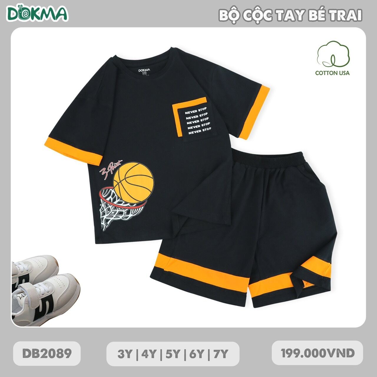 Bộ thể thao bé trai Dokma 3-7Y mã DB2089