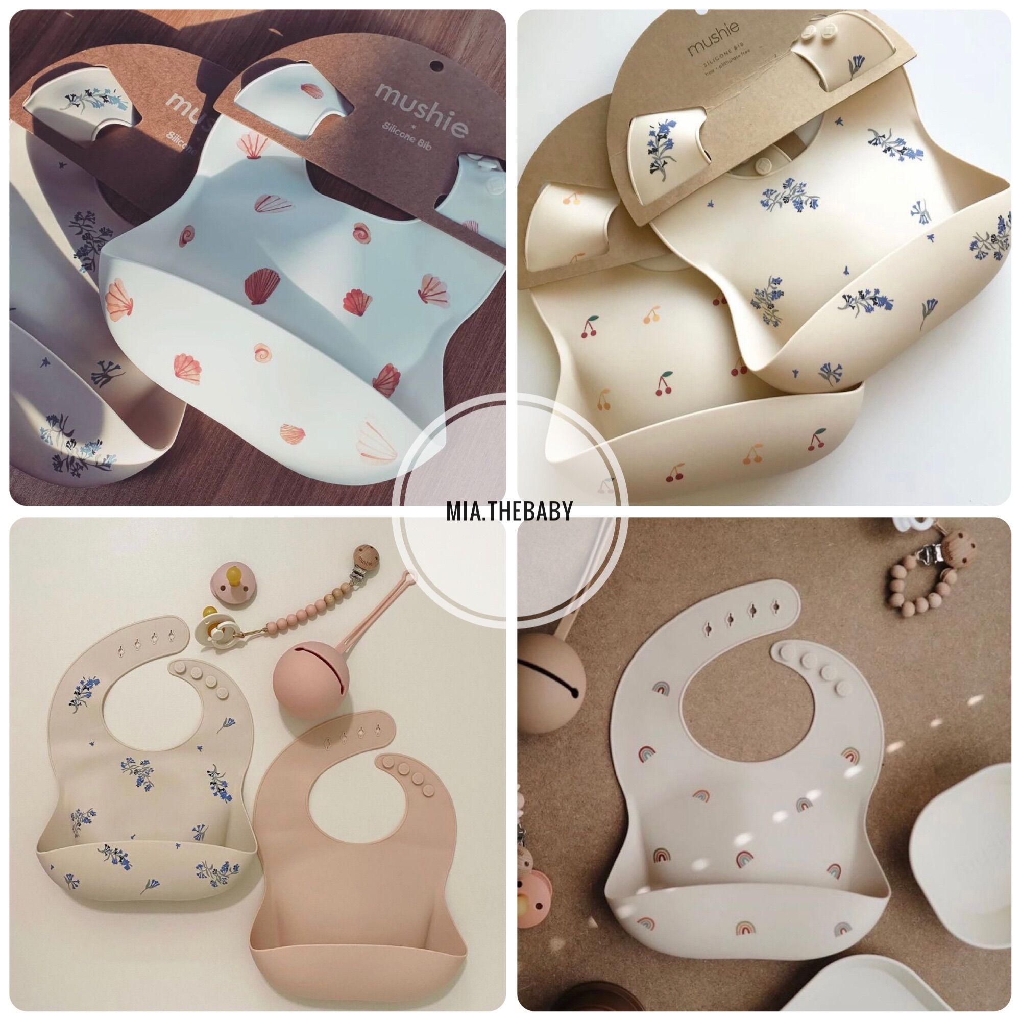 Yếm ăn dặm silicone MUSHIE cho bé