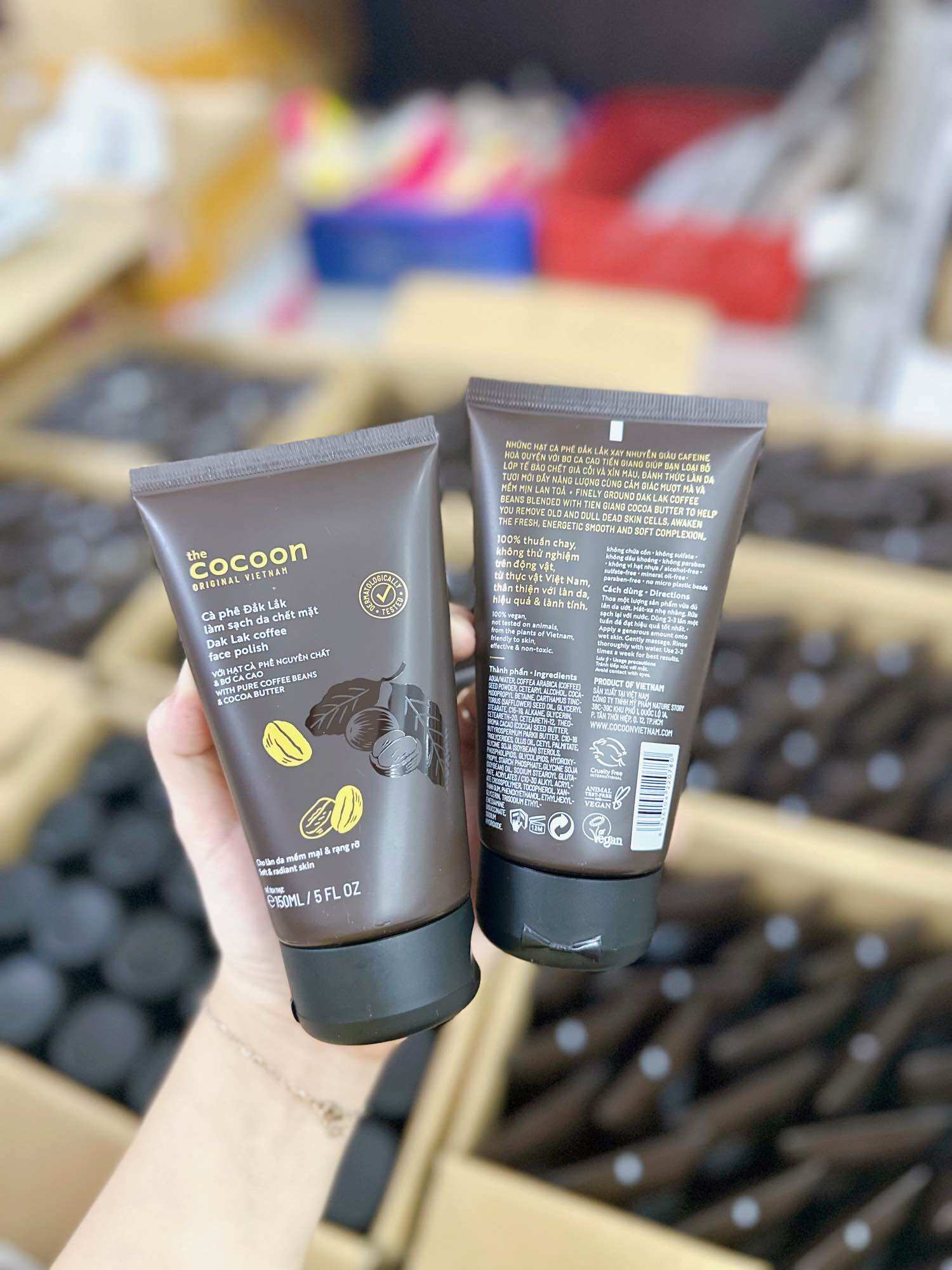 Cà phê tẩy da chết da mặt cocoon 150ml