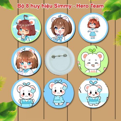 Combo 9 huy hiệu hero team / huy hiệu simmy hero team