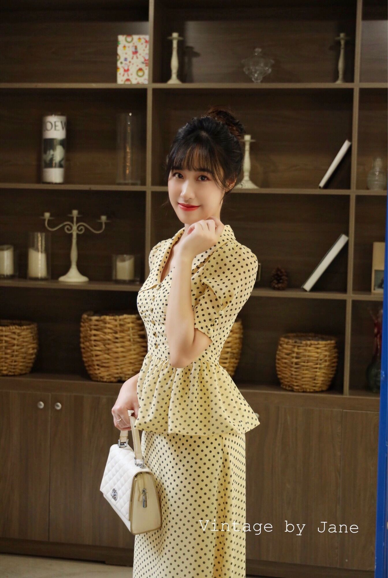 Elisa set - Peplum - chấm bi - Ảnh thật