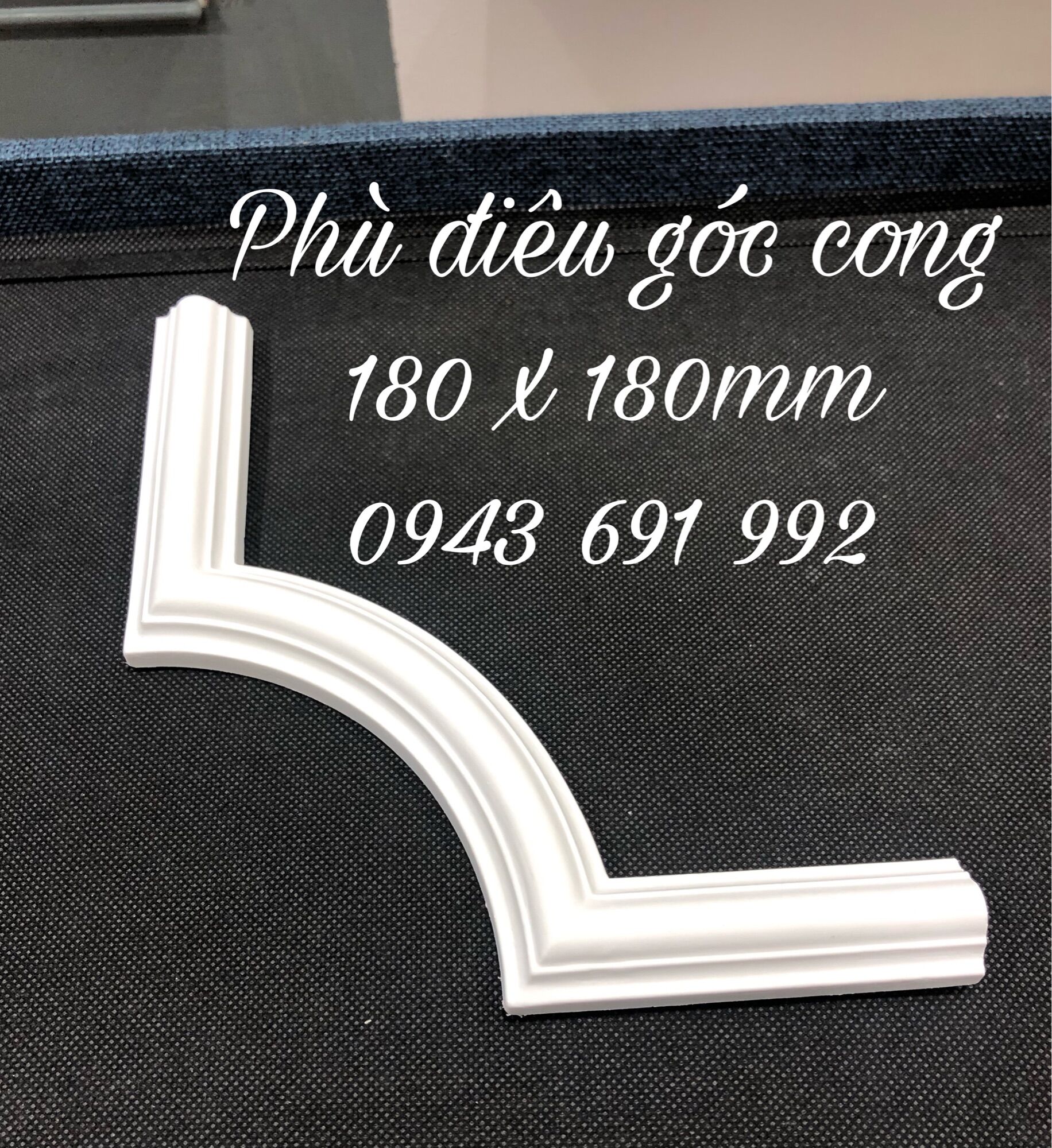 Phù điêu hoa văn nhựa góc cong dùng cho chỉ nhựa PU 4cm cân