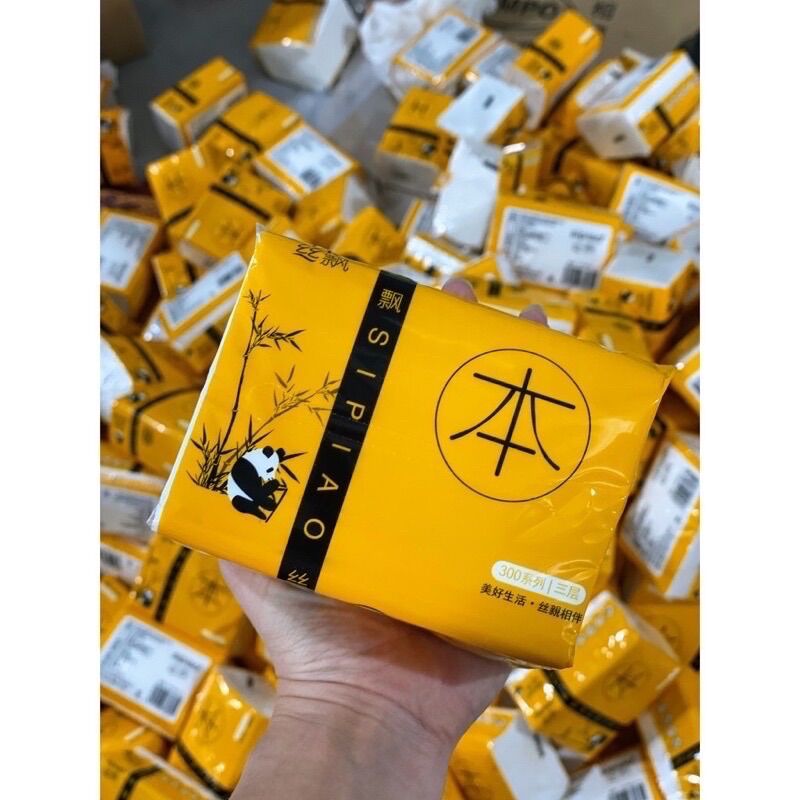 Bịch 10 gói (3000 tờ) giấy ăn gấu trúc màu trắng