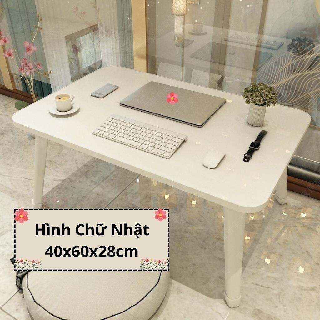 Bàn học gấp gọn mini mặt gỗ chân nhựa thông minh ngồi bệt để giường laptop xếp gọn dành cho học sinh ,sinh viên