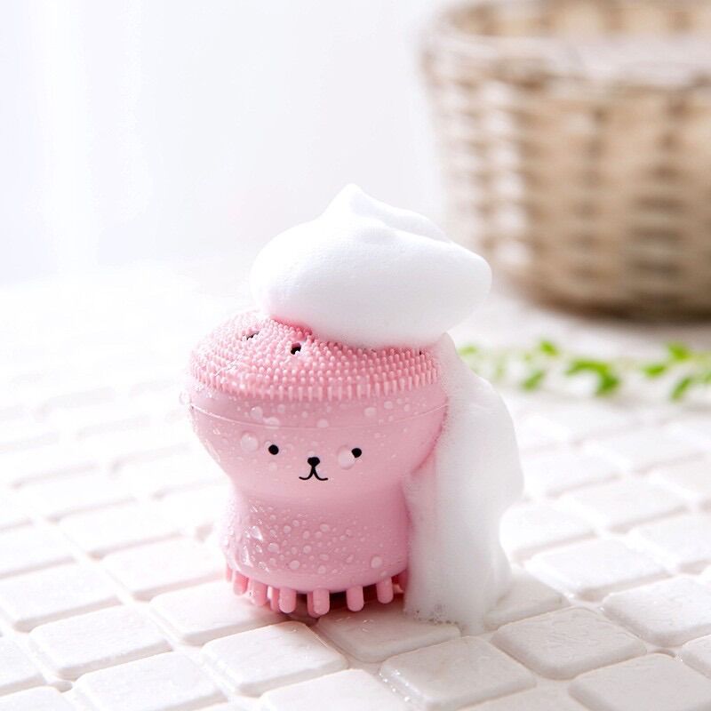 Miếng rửa mặt massage silicon sáng da, cọ rửa mặt bạch tuộc có đinh gai massage, dụng cụ massage mặt cọ rửa mặt bạch tuộc silicon
