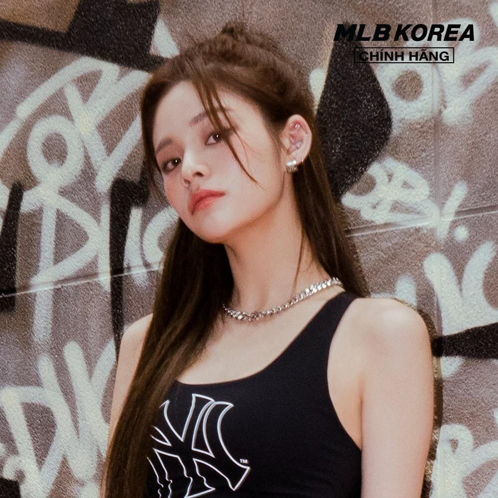 Mlb - áo bra thể thao nữ basic big logo 3ftkb0433-50bks