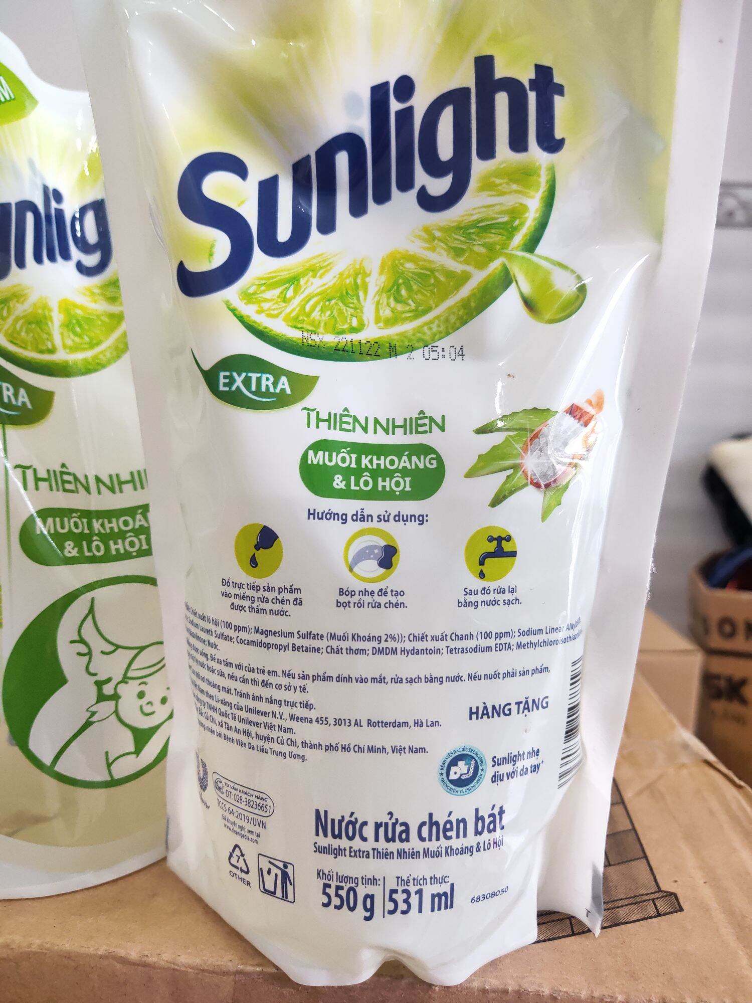 Nước rửa chén sunlight trắng 550g