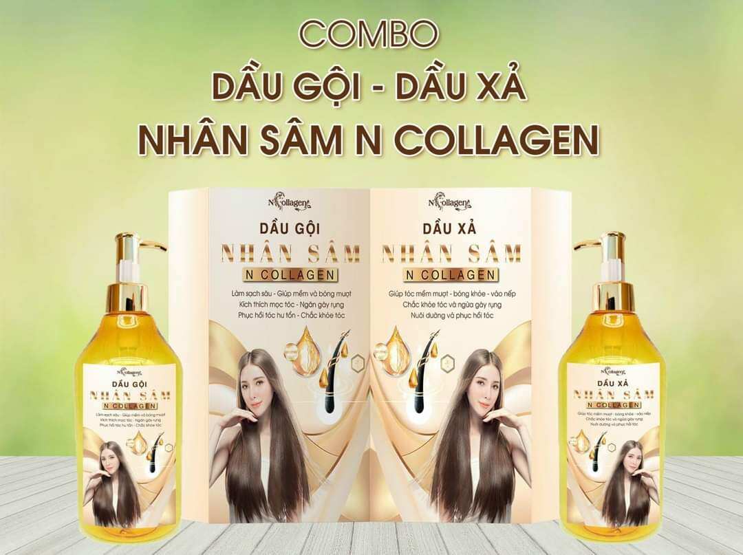 Combo dầu gội +dầu xả nhân sâm n_colagen