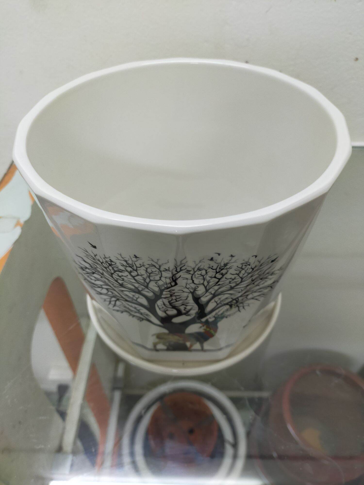 Chậu trồng cây để bàn cao cấp ( miệng 20 cm, cao 18.5 cm)
