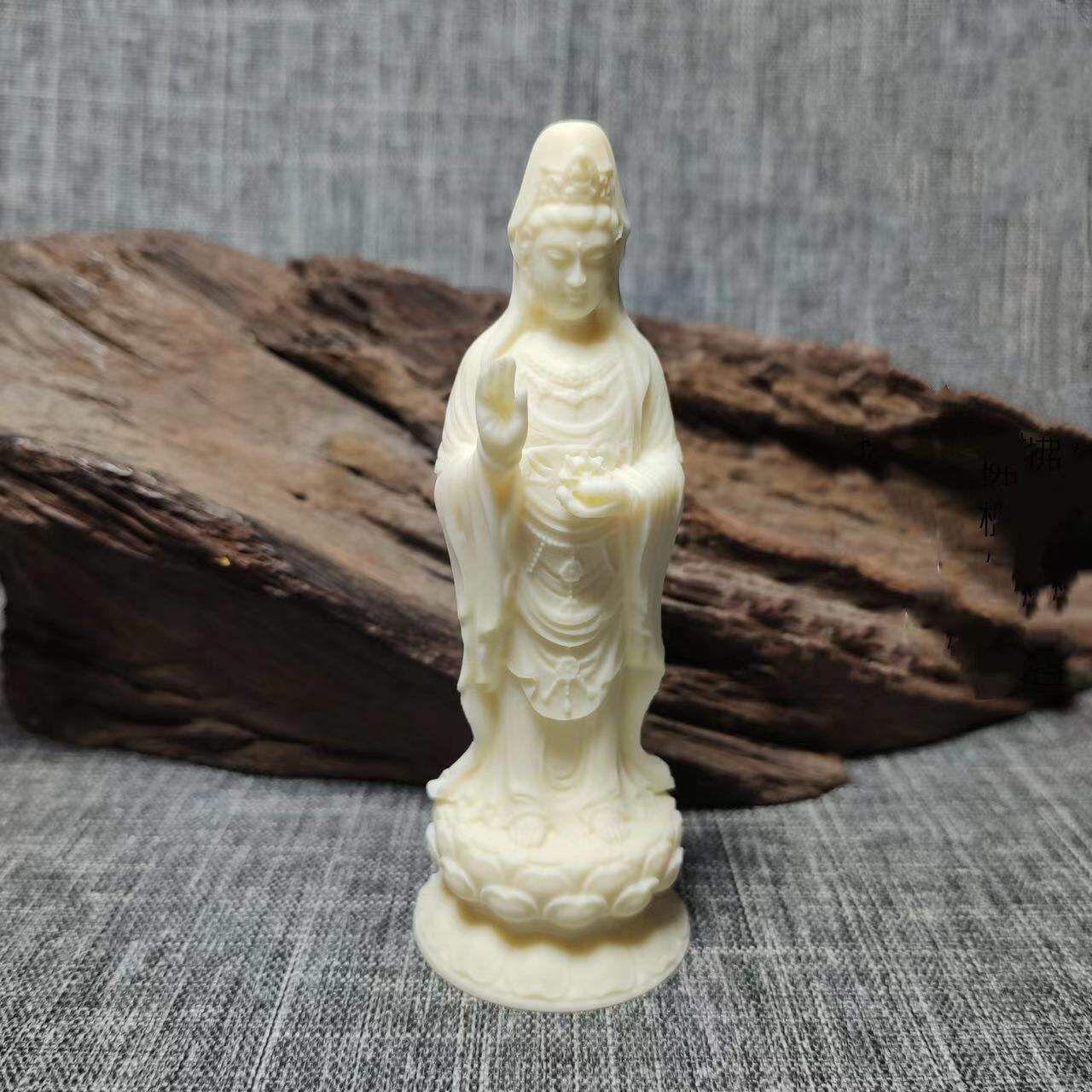 Tượng bồ tát tượng phật quan âm nam hải quả ngà đồ trang trí quà tặng thủ công mỹ nghệ tượng phật tay cầm tượng phật thờ cúng quan âm tượng phật gỗ điêu khắc