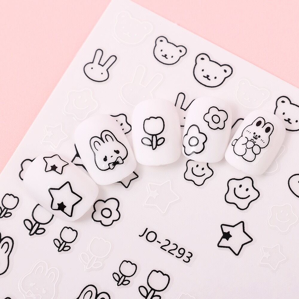 Sticker dán móng tay nail hình thỏ dễ thương