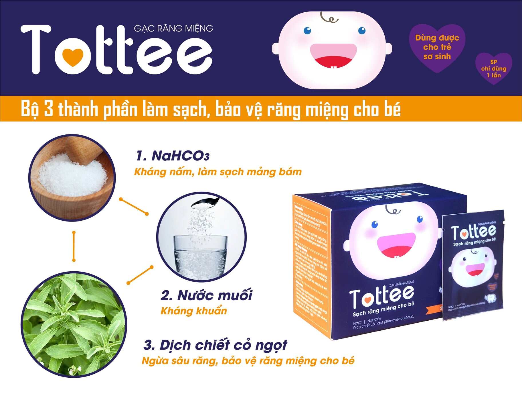 Gạc Rơ Lưỡi Tottee. Hộp 30 gói (tặng 1 chai xịt muối biển Dr.Papie)
