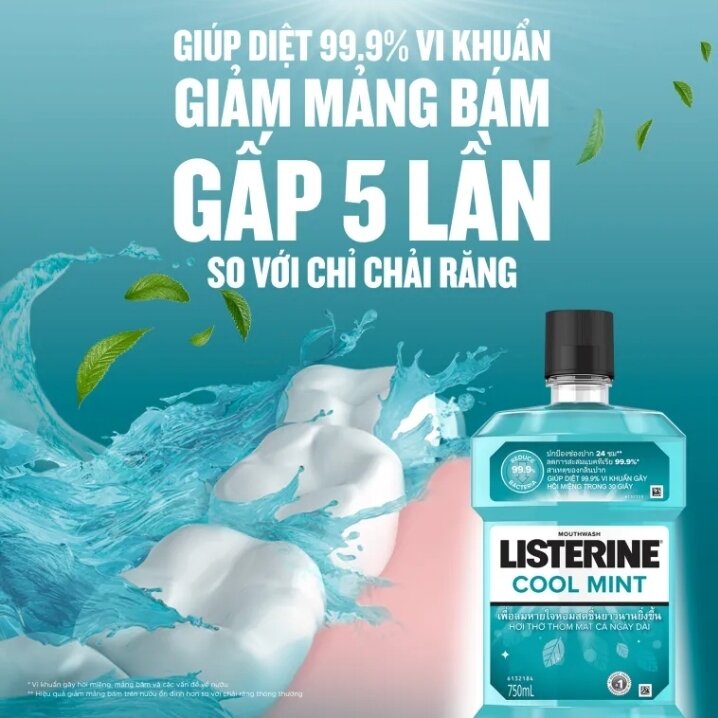 Nước súc miệng Listerine CoolMint 750ml-250ml
