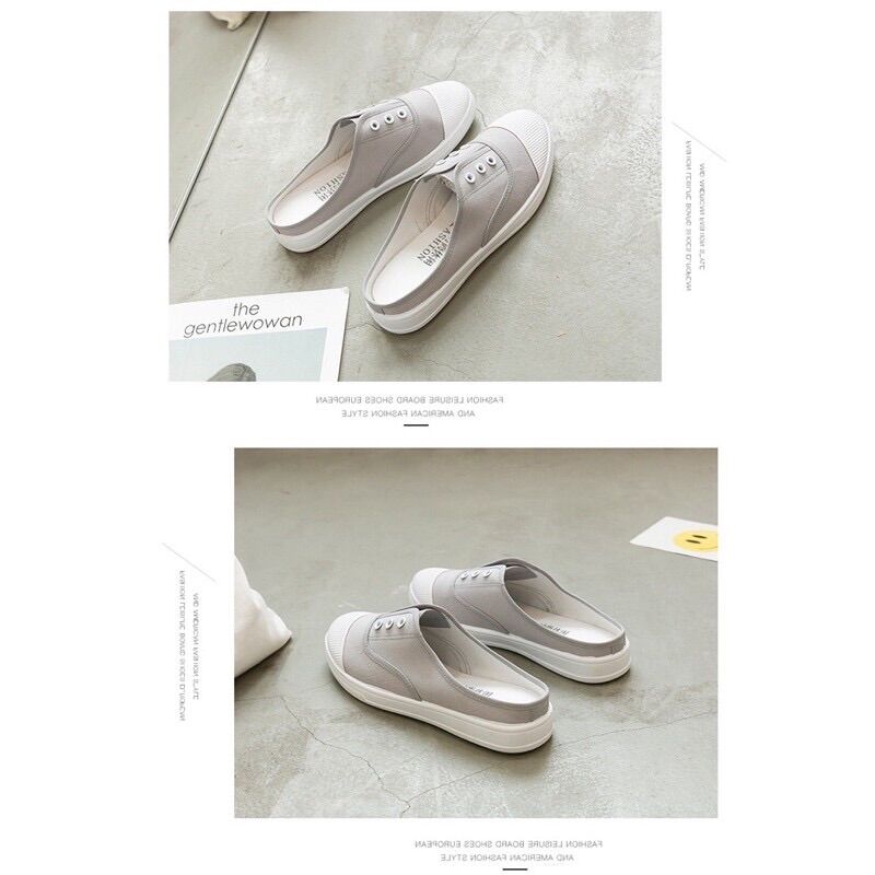 Giày bata đạp gót ☘️FREESHIP☘️giày vải canvas trẻ trung