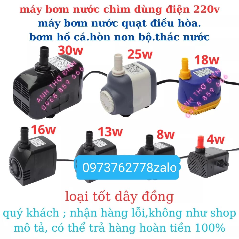 Bơm chìm cho quạt hơi nước các tất cả.vs bể cá cảnh 8w 11w 13w