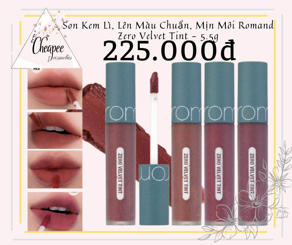 Son Kem Lì Romand Tone Vintage Taupe - Nâu Mocha Mlbb (23) Lên Màu Chuẩn Mịn Môi Romand Zero Velvet Tint (Mẫu Mới Nhất 2021)