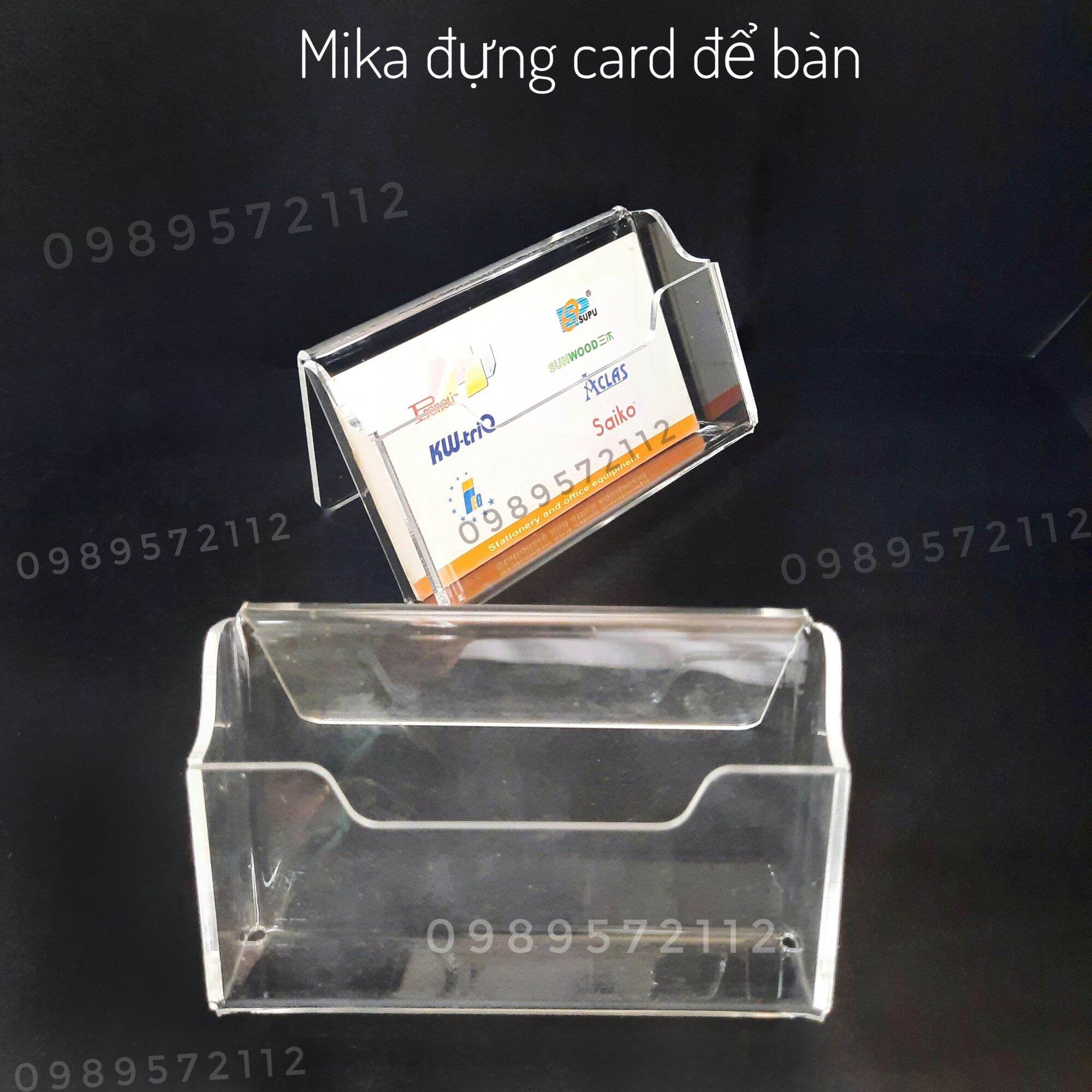 Hộp đựng card mika để bàn.(1 cái)