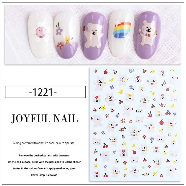 Dán móng,  nail sticker hình chú thỏ siêu CUTE siêu dễ thương