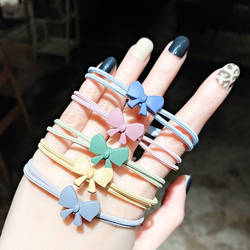 Set 100 dây buộc tóc nơ nhí charm