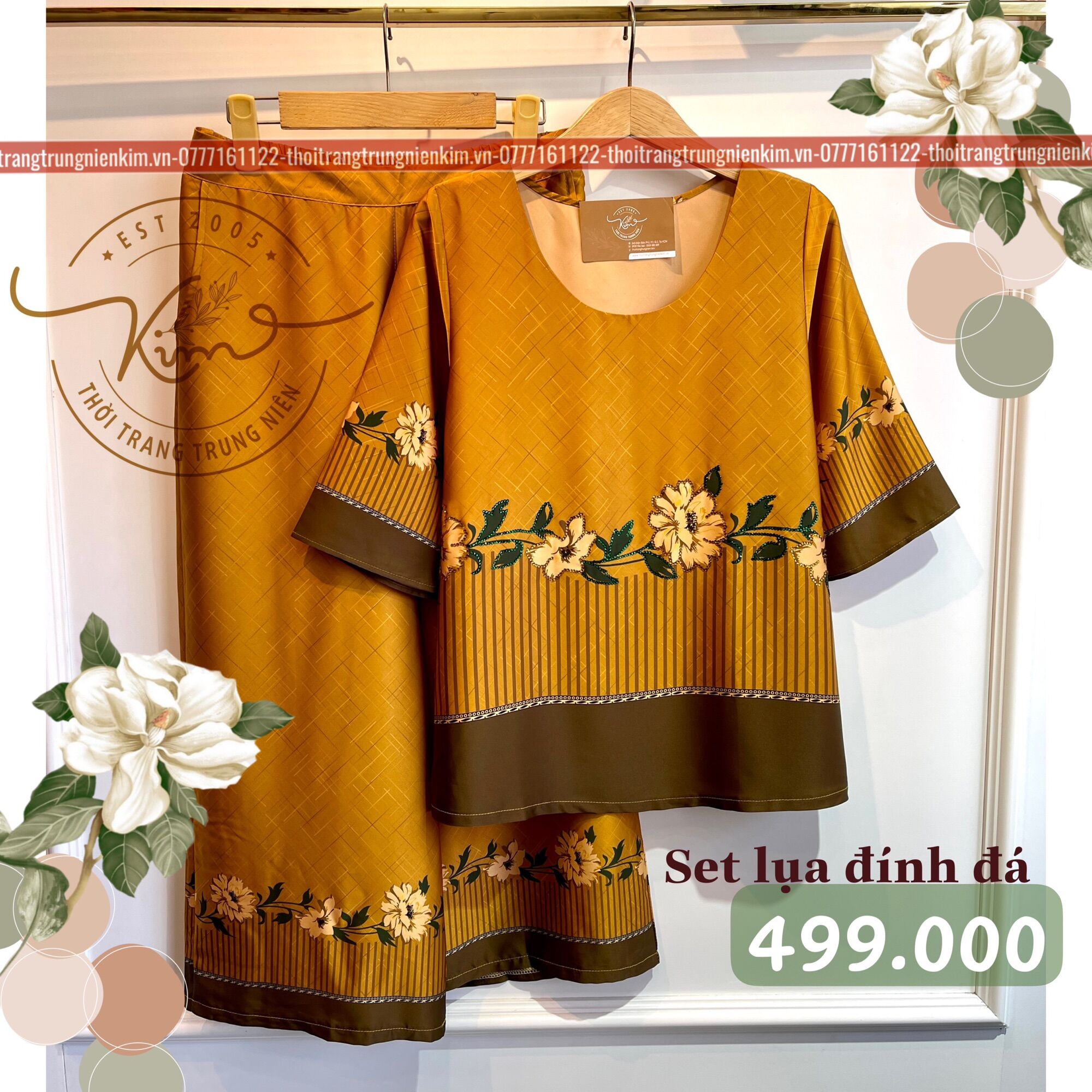 Set lụa đính đá xinh xắn