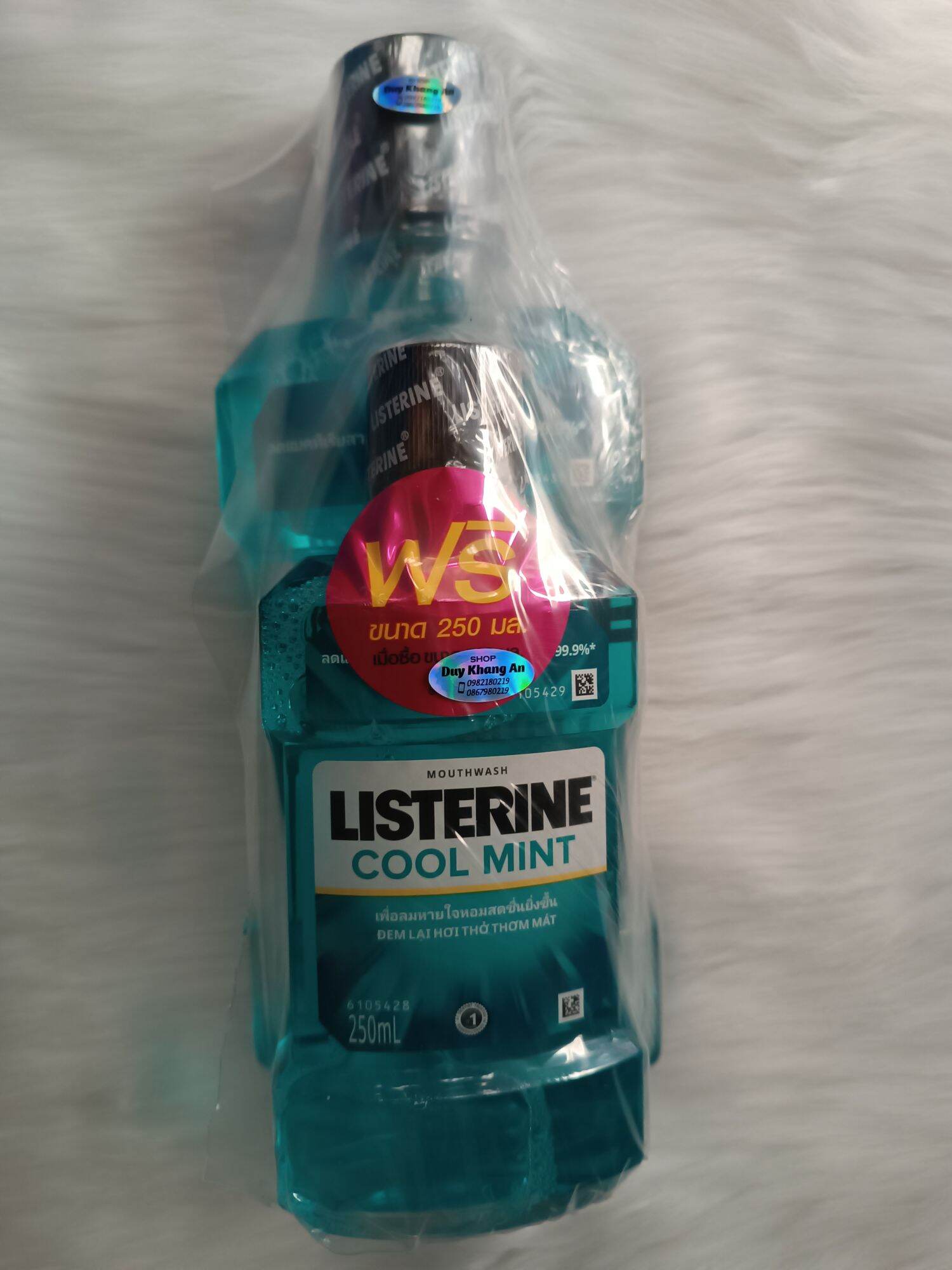2 chai nước súc miệng Listerine Cool Mint Thái Lan (250ml +750ml)