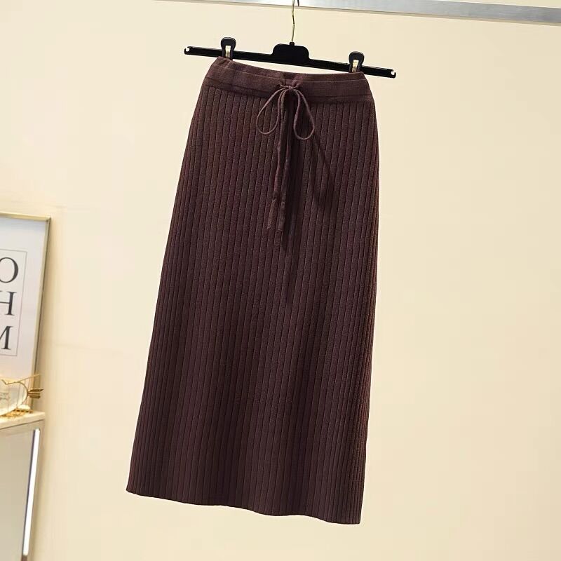 Chân váy len midi dây eo cao cấp