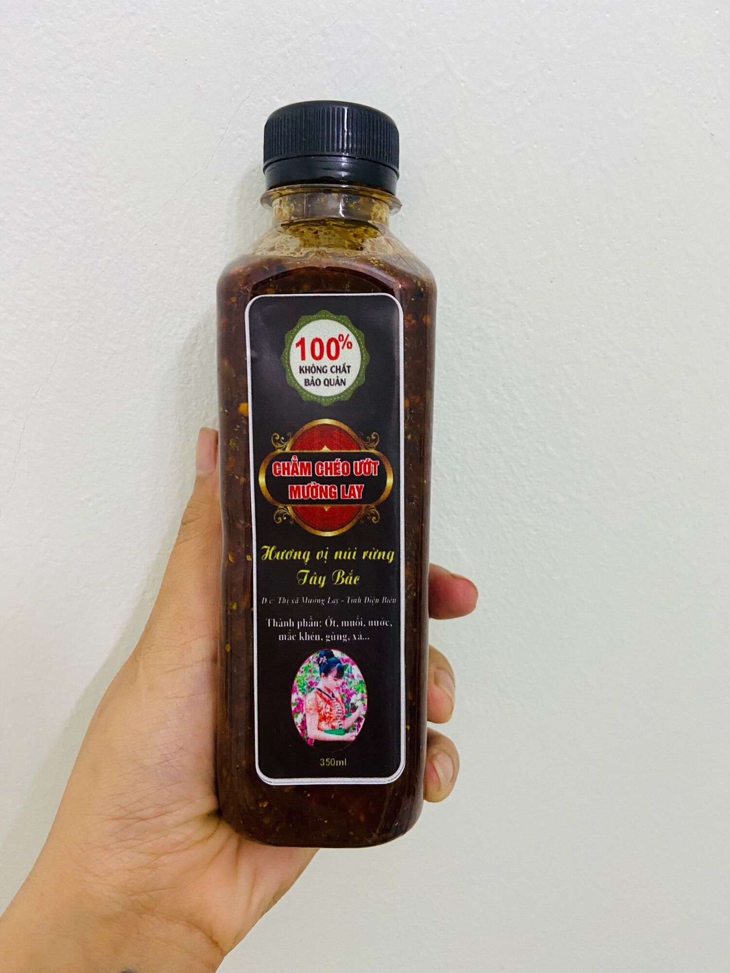Muối chẳm chéo ướt Tây Bắc lọ 350ml thơm cay đậm vị
