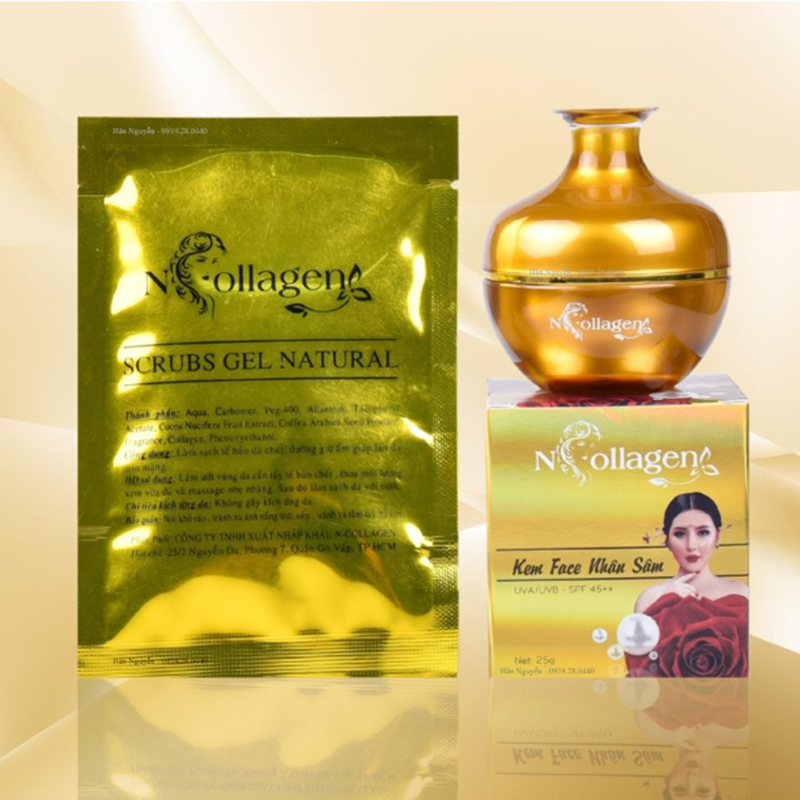 Kem Face Nhân Sâm N Collagen 20g Chính Hãng - kem dưỡng trắng da mặt, mờ thâm sạm nám tàn nhang ,