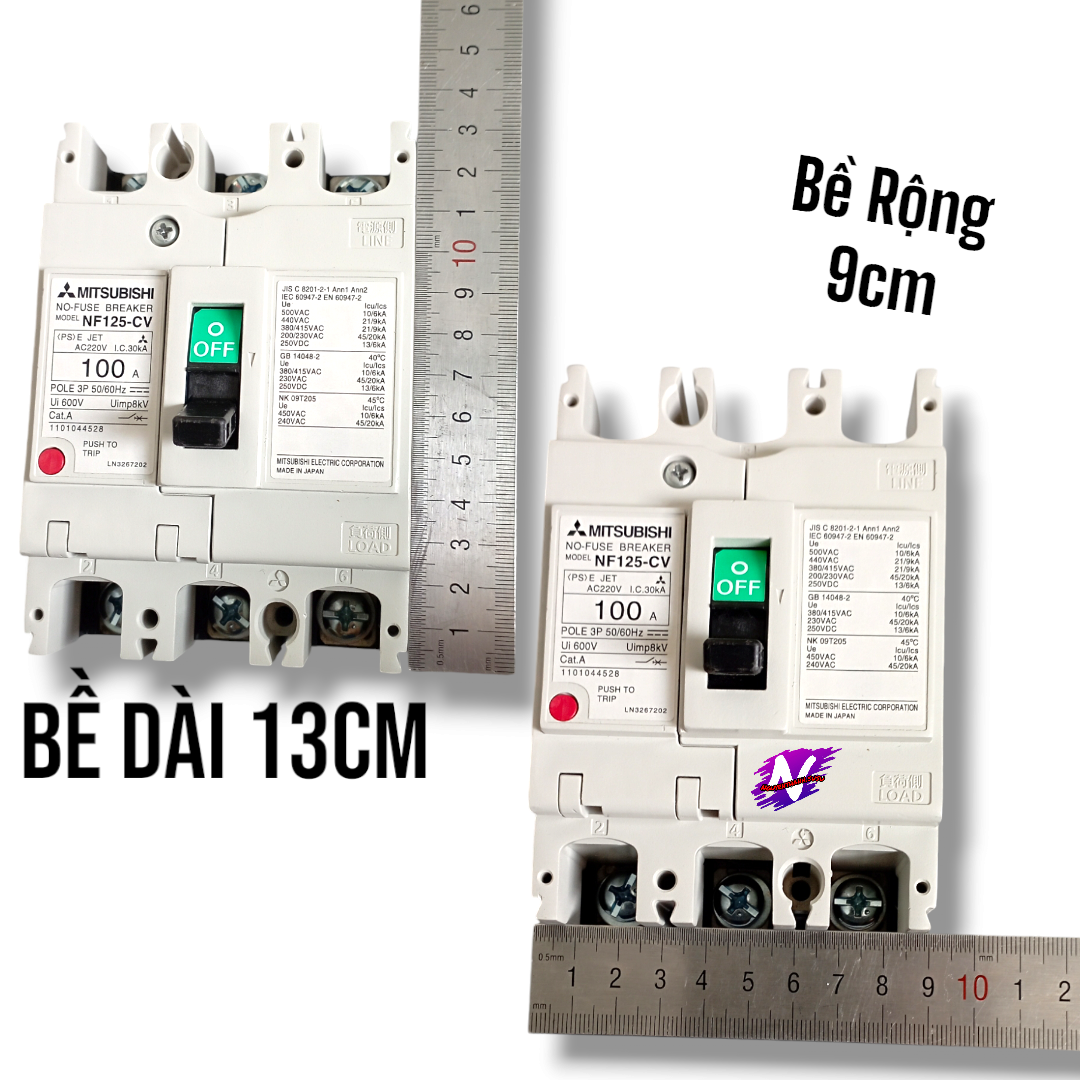 aptomat 3pha mitsubishi, mccb khối 3pha 100a,150a,175a,200a,250a