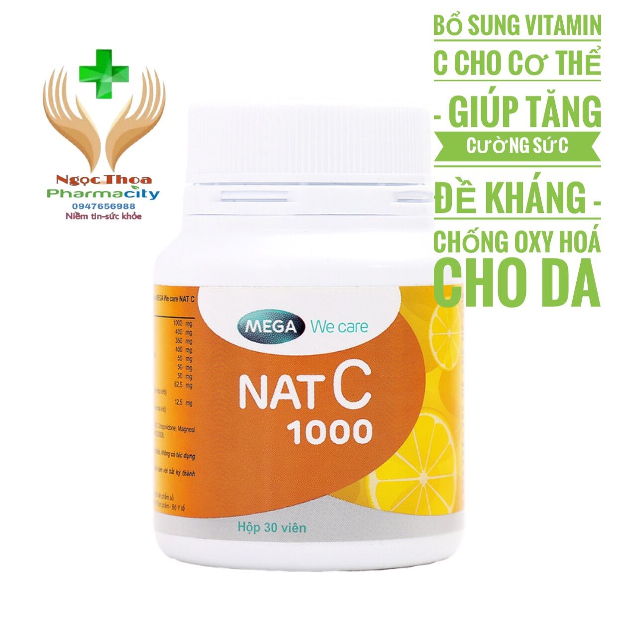 Viên bổ sung Vitamin C Nat C 1000 (30 viên lọ) thumbnail