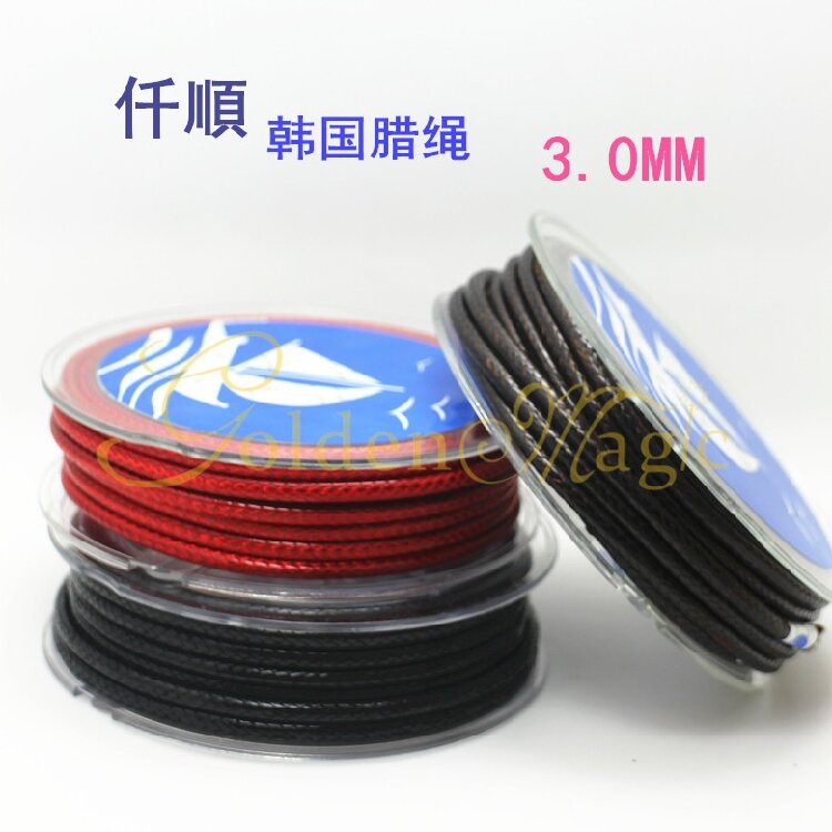 Dây sáp tròn hàn quốc 3mm dây da rắn dây đeo tay dây bện dây tết thủ công dây chuyền diy dây đeo mặt dây chuyền