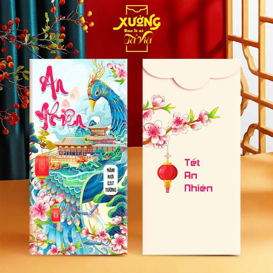 Bộ 50 bao lì xì hoa khai phú quý - giấy bóng c150 loại 1 2024, bao lì xì