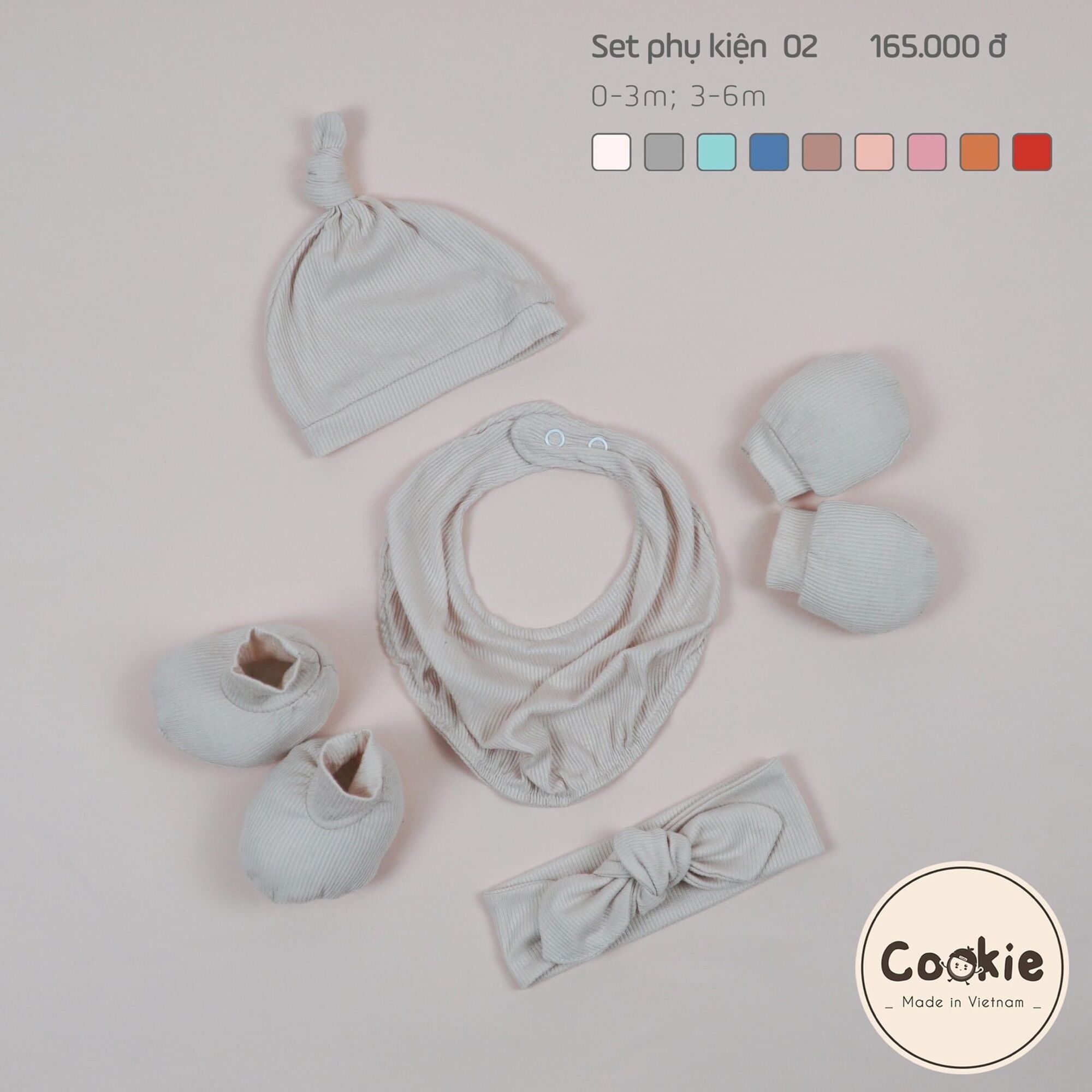 SET MŨ,BAO TAY CHÂN,YẾM, TURBAN COOKIE SƠ SINH