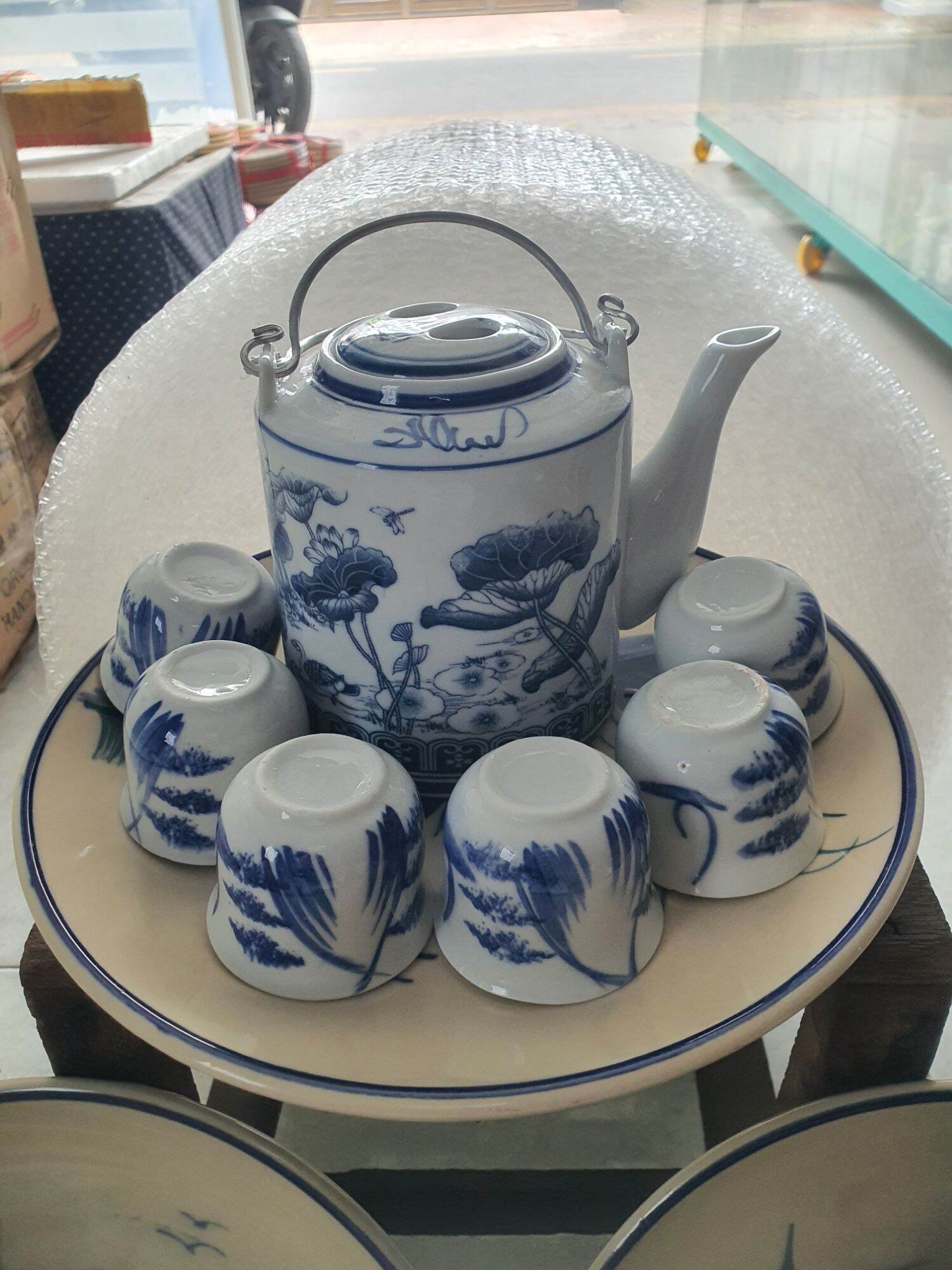Bộ trà sứ 1200ml kèm 6 tách