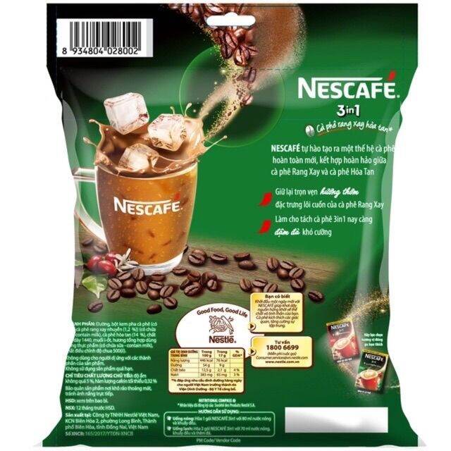 Cà phê hoà tan Nescafe 3in1 bịch 46 gói