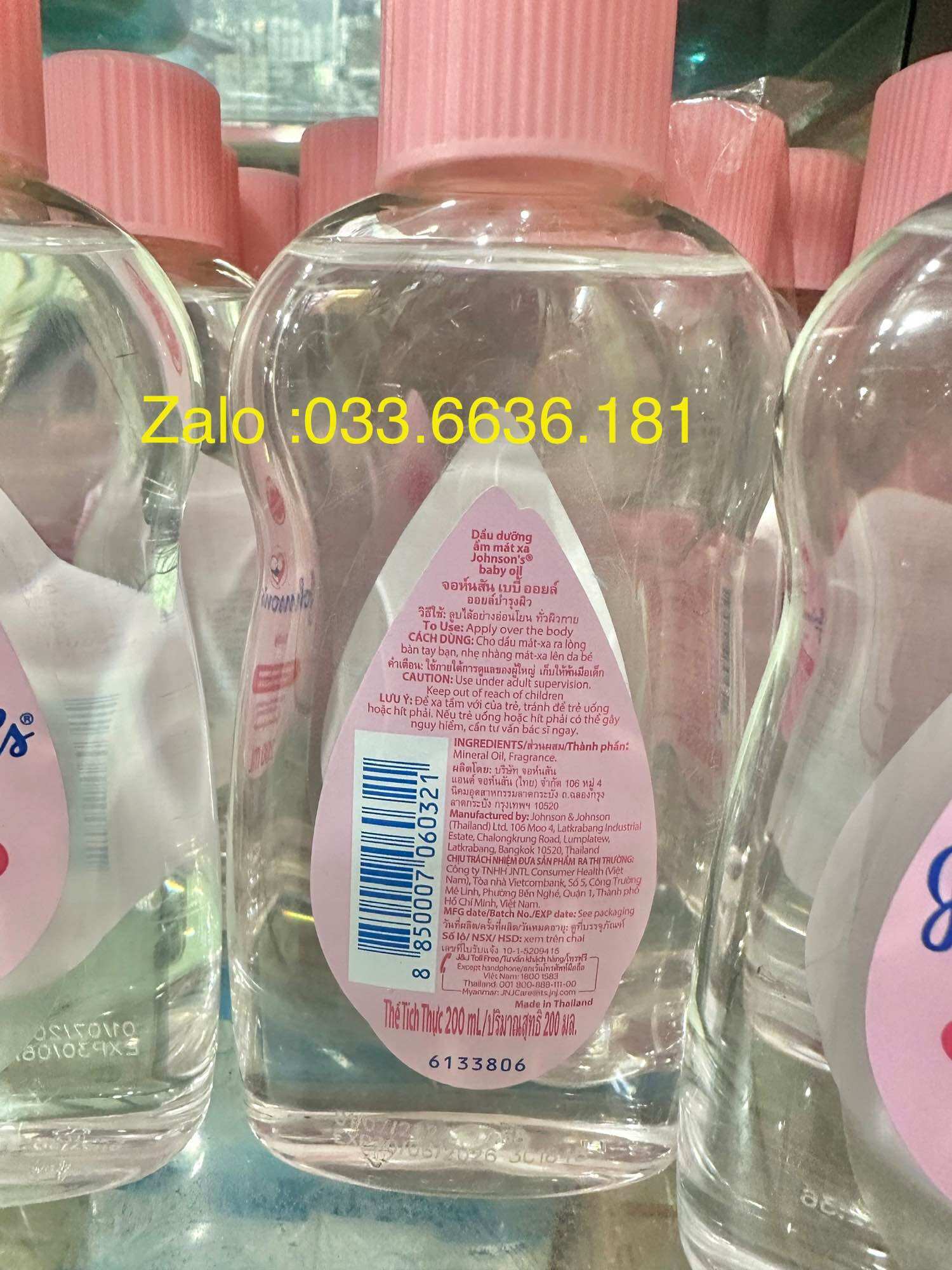 dầu massage johnson baby oil em bé chai lớn 200ml (chính hãng)