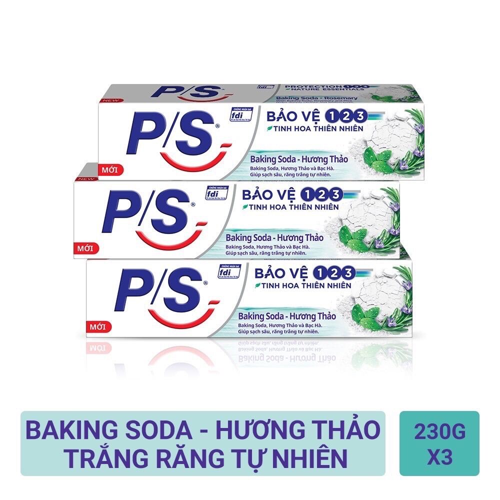 Combo 2 Tuýp Kem Đánh Răng P/S Baking Soda Hương Thảo 230G/Hộp