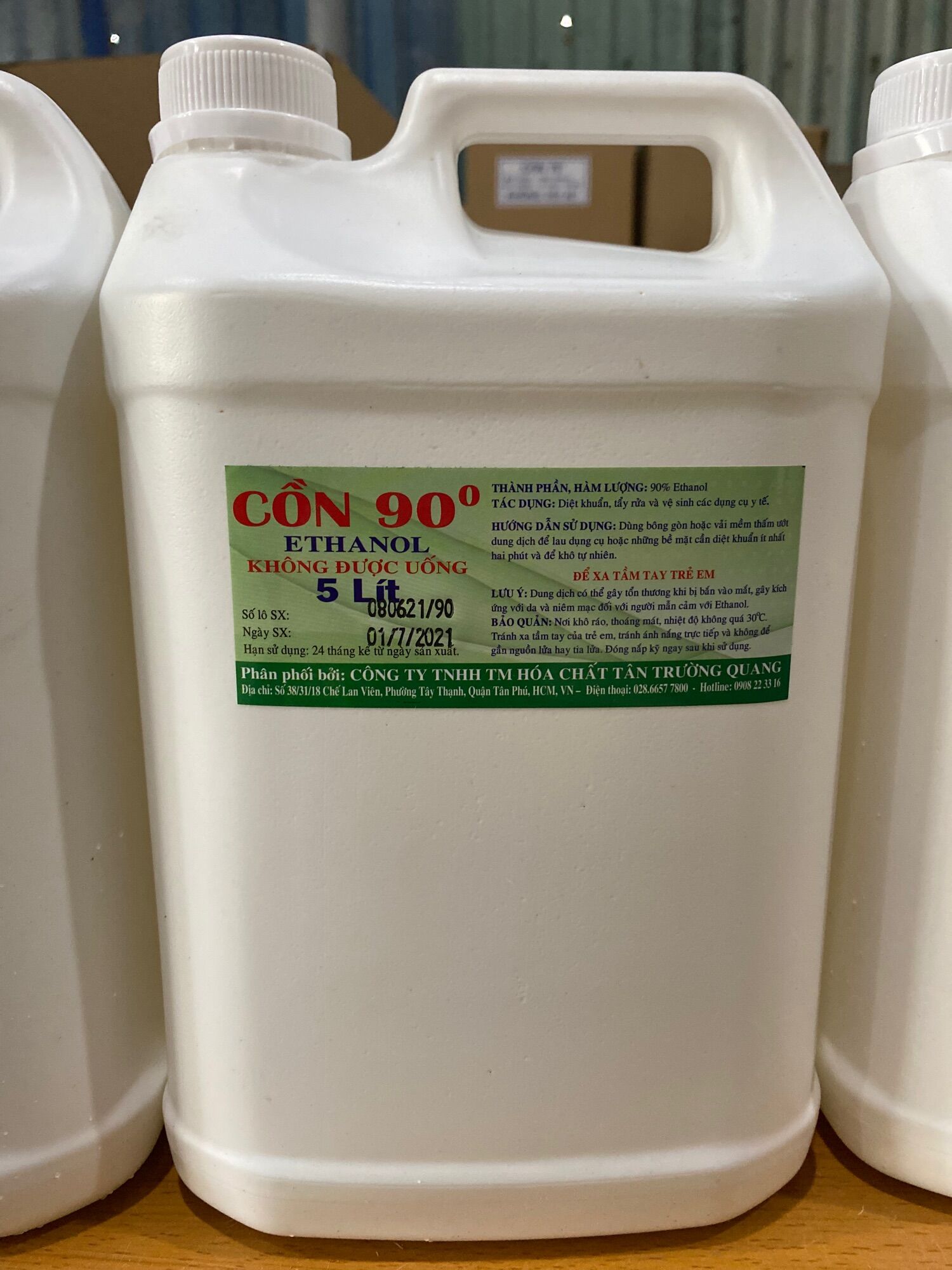 Cồn sát khuẩn 90 can 5 lít, cồn thơm ethanol.đảm bảo sức khoẻ.