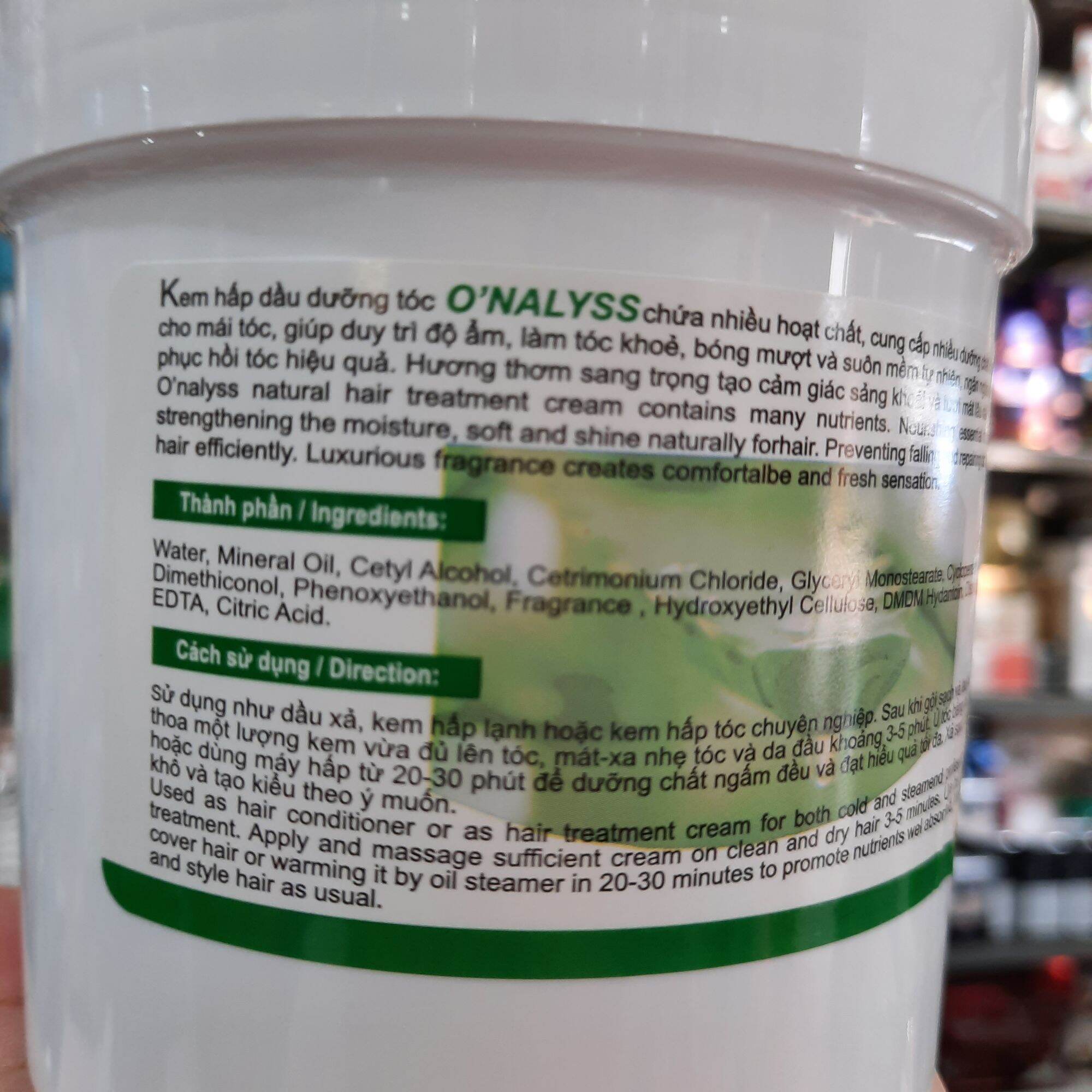 Kem Hấp Dầu O'nalyss Dưỡng Chất Nha Đam 500g